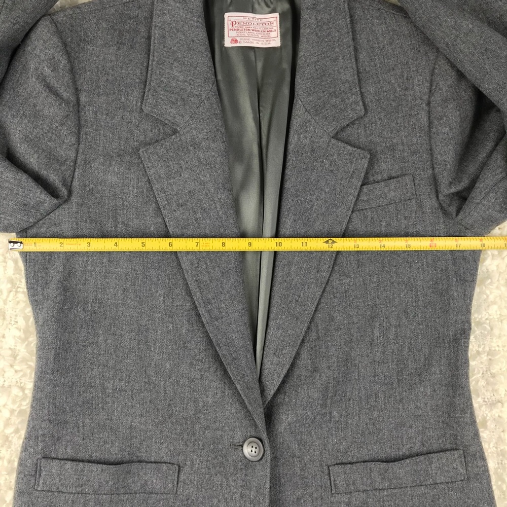 Pendleton Petite Gray Classic Wool Blazer - image 2